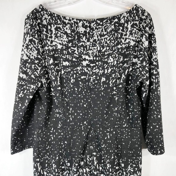 Catherine Malandrino Size 12 Dress Black Gray Shift Knee Length Knit Zip 1384 - Picture 4 of 7